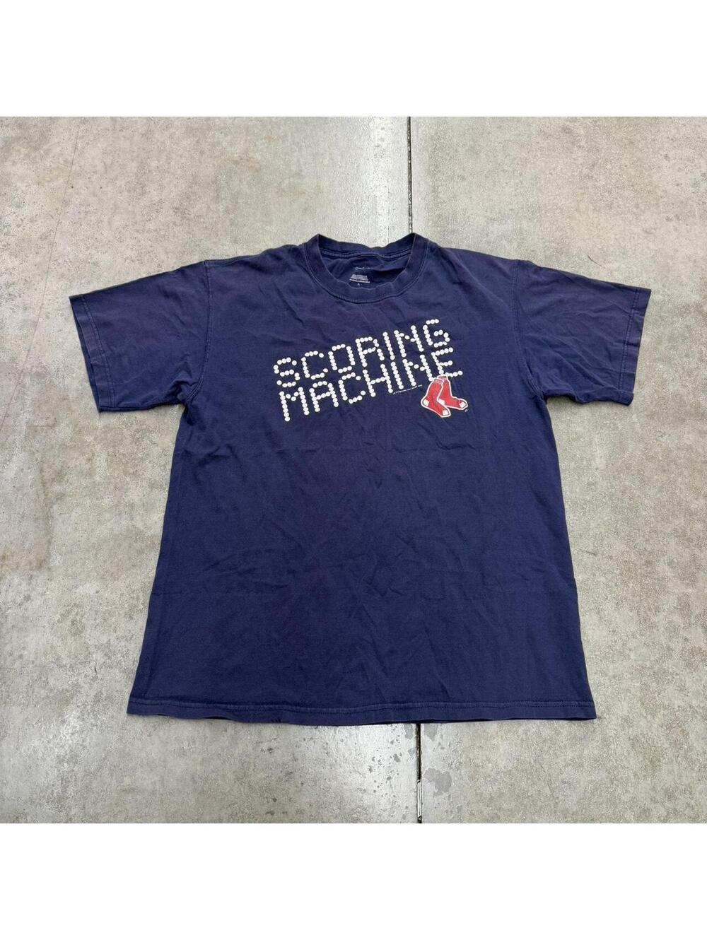 vintage boston red sox scoring machine navy shirt size large
